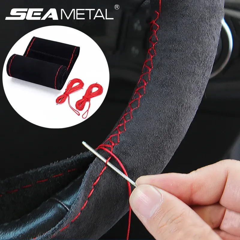 JIONX T-0027 Universal Car Steering Wheel Cover - Premium Fur, Leather Carbon Fiber Style